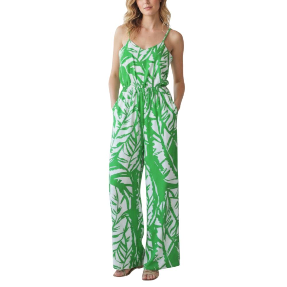 LILLY PULITZER Boom Boom Tropical Jumpsuit Sz M Green Cottagecor Resort Festival